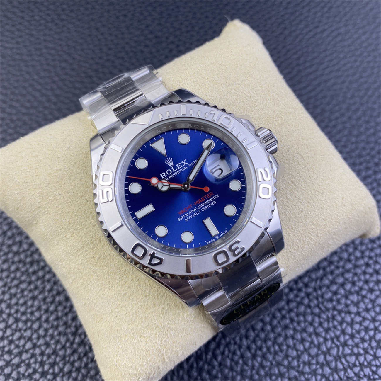 Rolex Yacht-Master Blue Dial Replica – 40mm Platinum Bezel 3235 Clone