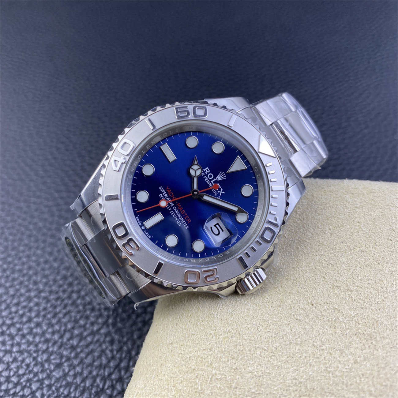 Rolex Yacht-Master Blue Dial Replica – 40mm Platinum Bezel 3235 Clone