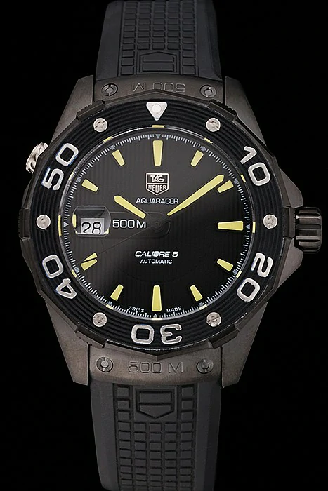 Tag Heuer Aquaracer Calibre 5 Black Dial Black Bezel Black Case Black Rubber Strap new122160