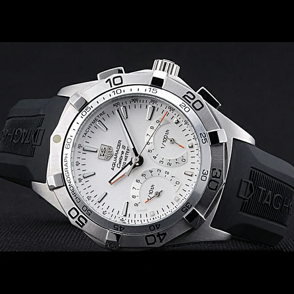 Tag Heuer Aquaracer Calibre S White Dial Black Rubber Band new60299