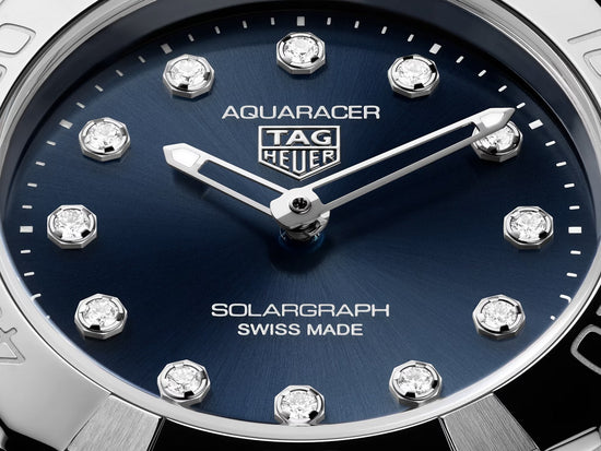 TAG Heuer Aquaracer Professional 100 Solargraph, Stainless Steel and Diamonds set, Solar Quartz, 28 mm, WBP141E.BA0049