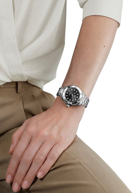 TAG Heuer Aquaracer Professional 100 Solargraph, Stainless Steel and Diamonds set, Solar Quartz, 28 mm, WBP141G.BA0049