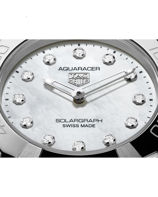 TAG Heuer Aquaracer Professional 100 Solargraph, Stainless Steel and Diamonds set, Solar Quartz, 28 mm, WBP141H.BA0049