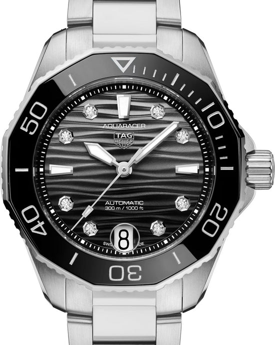 TAG Heuer Aquaracer Professional 300 Date, Stainless Steel, Ceramic and Diamonds, 36mm, WBP231R.BA0618