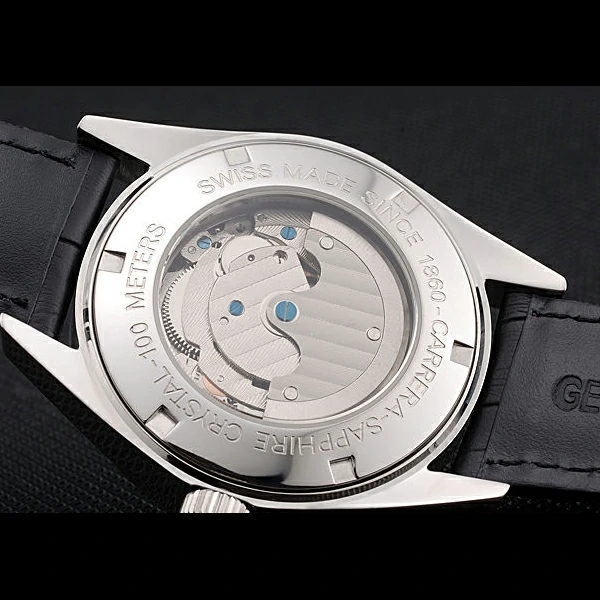 Tag Heuer Carerra Calibre 6 Black Dial Stainless Steel Bezel Black Leather Band new60060