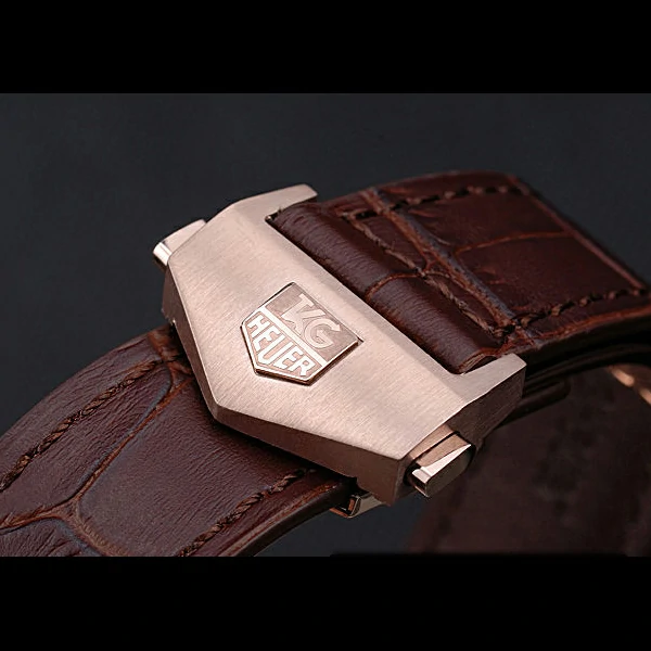 Tag Heuer Carerra Calibre 6 White Dial Blue Numbers Brown Leather Band new60058