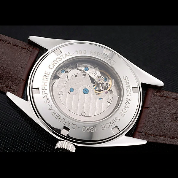 Tag Heuer Carerra Calibre 6 White Dial Stainless Steel Bezel Brown Leather Band new60057