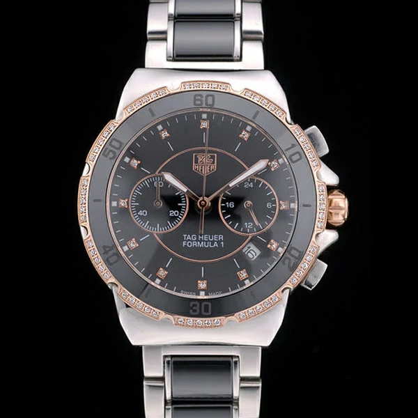 Tag Heuer Carrera Black Ceramic Bezel Stainless Steel Strap new59047
