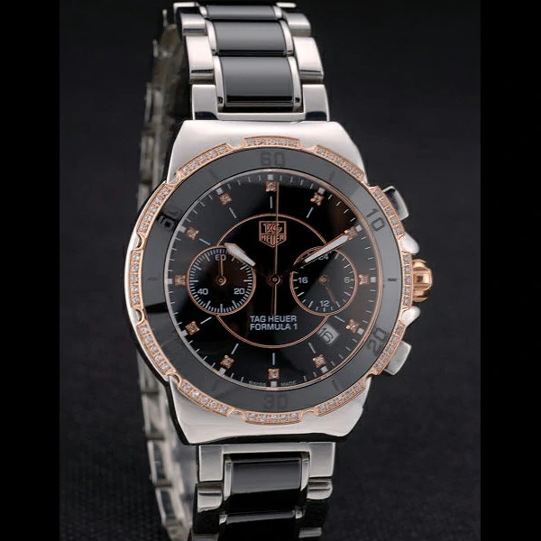 Tag Heuer Carrera Black Ceramic Bezel Stainless Steel Strap new59047