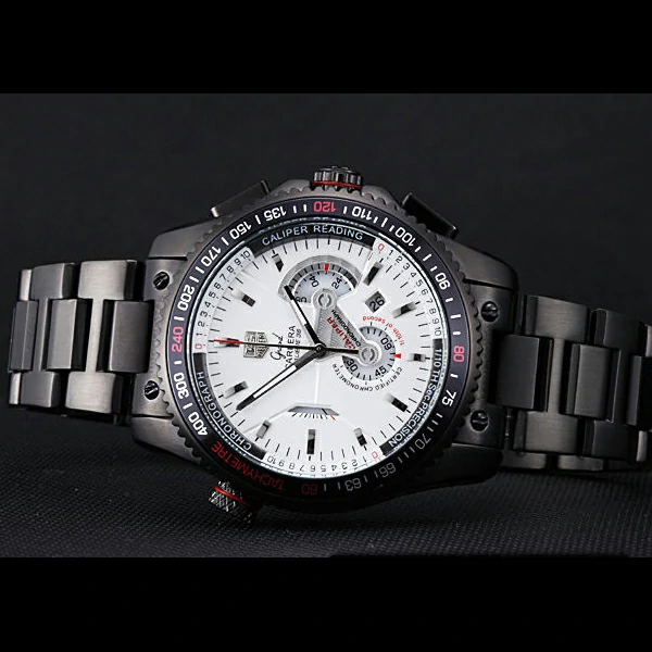 Tag Heuer Carrera Black Stainless Steel Case White Dial new58747