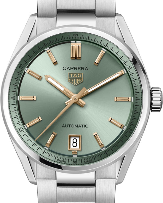 TAG Heuer Carrera Calibre 7 Date Automatic, Stainless Steel and 18k Rose Gold, 36mm, WBN2312.BA0001