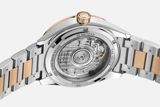 TAG Heuer Carrera Calibre 7 Date, Stainless Steel and 18k Rose Gold set with Diamonds, 36mm, WBN2351.BD0000