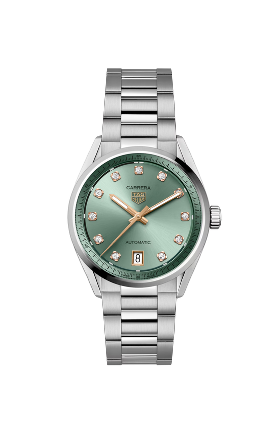 TAG Heuer Carrera Calibre 7 Date, Stainless Steel and Diamonds, 36mm, WBN2317.BA0001
