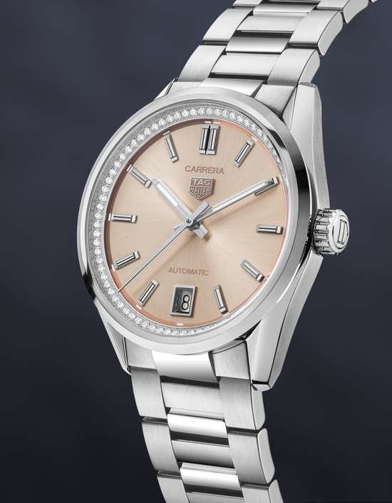 TAG Heuer Carrera Calibre 7 Date, Stainless Steel set with Diamonds, 36mm, WBN231A.BA0001