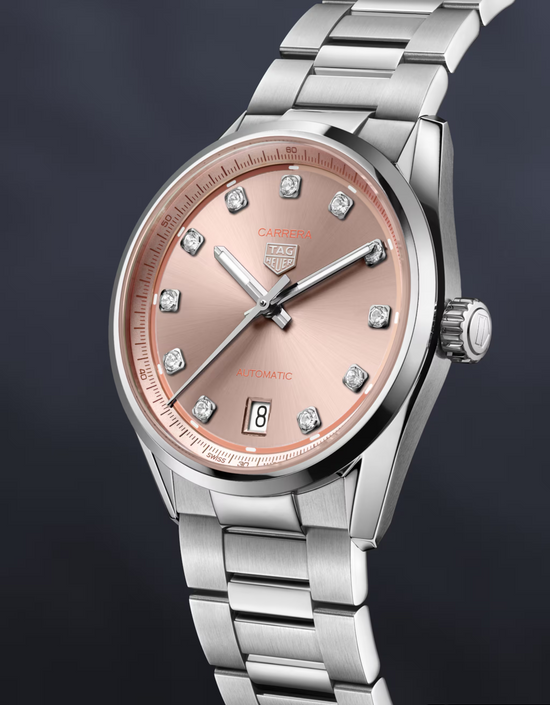 TAG Heuer Carrera Calibre 7 Date, Stainless Steel set with Diamonds, 36mm, WBN231D.BA0001