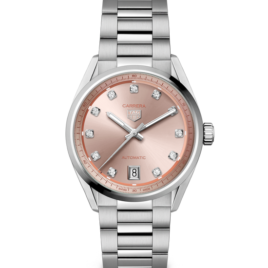 TAG Heuer Carrera Calibre 7 Date, Stainless Steel set with Diamonds, 36mm, WBN231D.BA0001