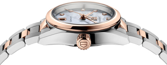 TAG Heuer Carrera Calibre 9 Date, Stainless Steel and 18k Rose Gold set with Diamonds, 29mm, WBN2450.BD0569