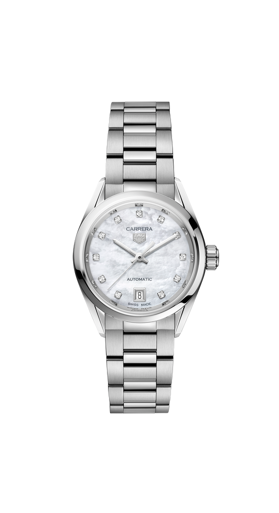 TAG Heuer Carrera Calibre 9 Date, Stainless Steel and Diamonds, 29mm, WBN2412.BA0621