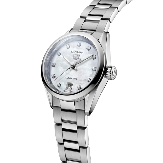 TAG Heuer Carrera Calibre 9 Date, Stainless Steel and Diamonds, 29mm, WBN2412.BA0621