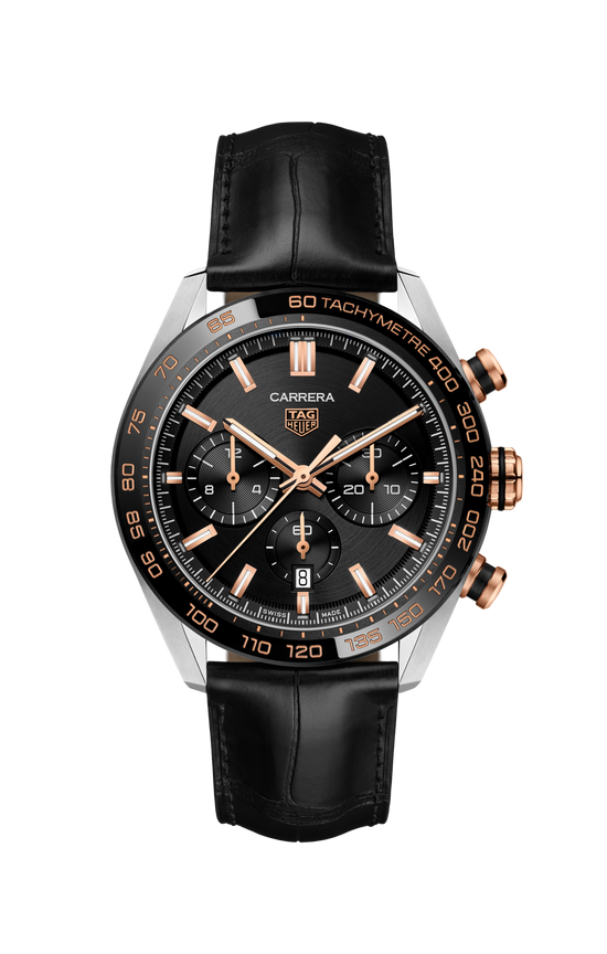 TAG Heuer Carrera Chronograph, Stainless Steel, 18k Rose Gold and Ceramic, 44mm, CBN2A5A.FC6481