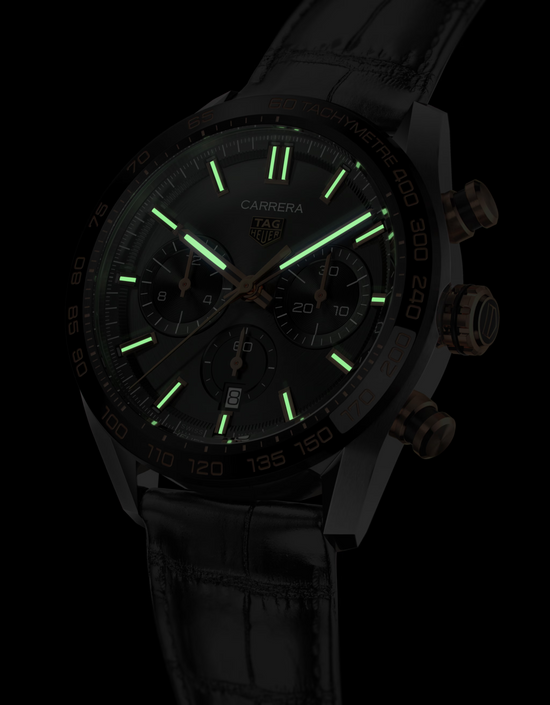 TAG Heuer Carrera Chronograph, Stainless Steel, 18k Rose Gold and Ceramic, 44mm, CBN2A5A.FC6481