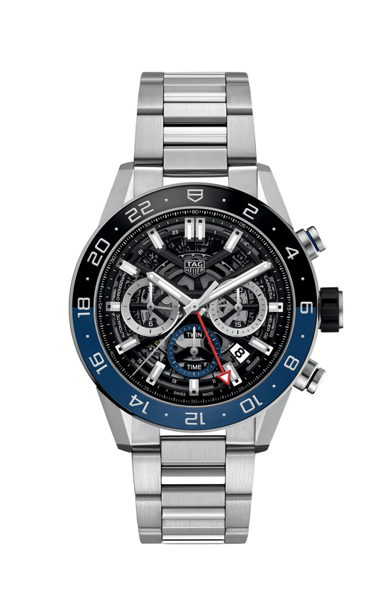 TAG Heuer Carrera Chronograph Twin-Time, Stainless Steel and Ceramic, 45mm, CBG2A1Z.BA0658