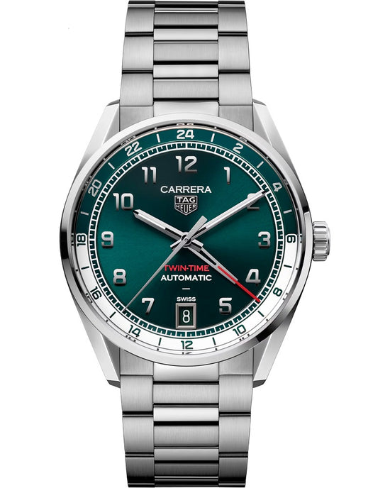 TAG Heuer Carrera Date Twin-Time, Stainless Steel, 41mm, WDA2114.BA0043