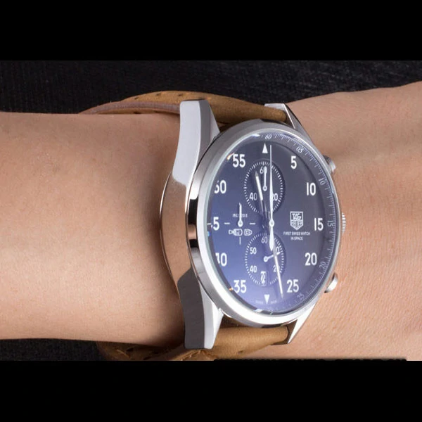 Tag Heuer Carrera SpaceX Silver Bezel with Black Dial and Light Brown Leather Strap new59627