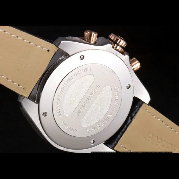 Tag Heuer Carrera Stainless Steel Case Black Dial Black Leather Strap new58754