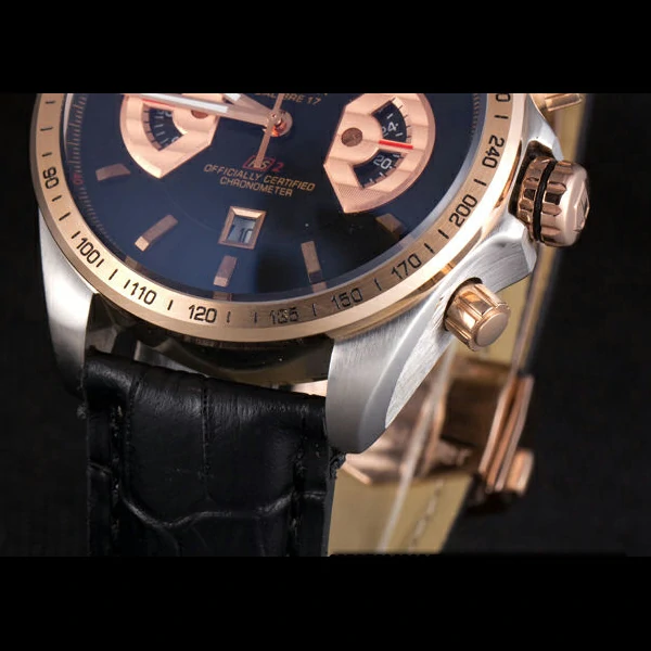 Tag Heuer Carrera Stainless Steel Case Black Dial Black Leather Strap new58754