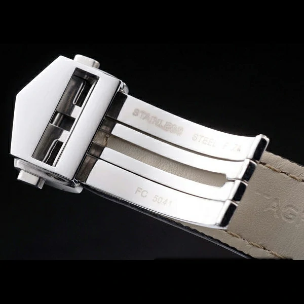 Tag Heuer Carrera Tachymeter Bezel Black Leather Strap Checkered Brown Dial new58076