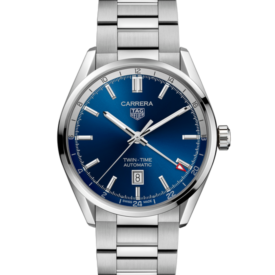 TAG Heuer Carrera Twin-Time Calibre 7 GMT, Stainless Steel, 41mm, WBN201A.BA0640