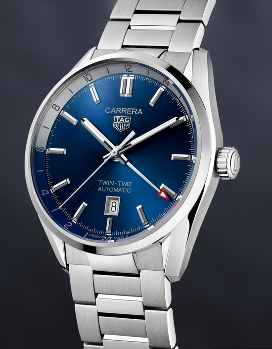 TAG Heuer Carrera Twin-Time Calibre 7 GMT, Stainless Steel, 41mm, WBN201A.BA0640