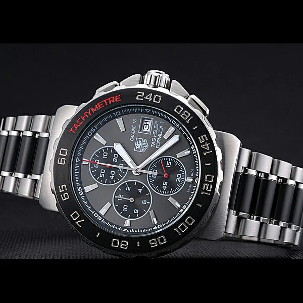 Tag Heuer Formula 1 Calibre 16 Chronograph Black Dial Two Tone Stainless Steel Band new60307