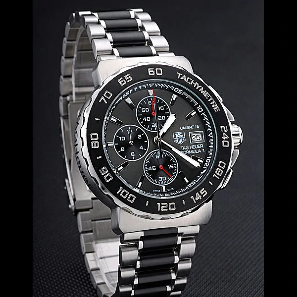 Tag Heuer Formula 1 Calibre 16 Chronograph Grey Dial Two Tone Stainless Steel Band new60308