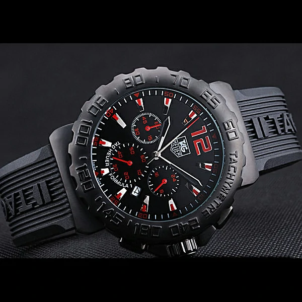 Tag Heuer Formula 1 Chronograph Black Dial Black Bezel Red Numerals new60302