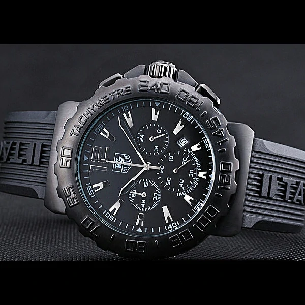 Tag Heuer Formula 1 Chronograph Black Dial Black Bezel White Numerals new60303