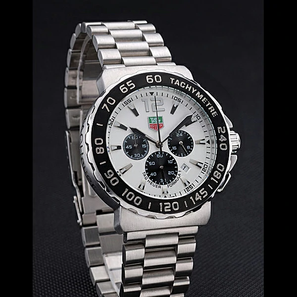 Tag Heuer Formula 1 Chronograph White Dial Black Bezel Stainless Steel Band new60304