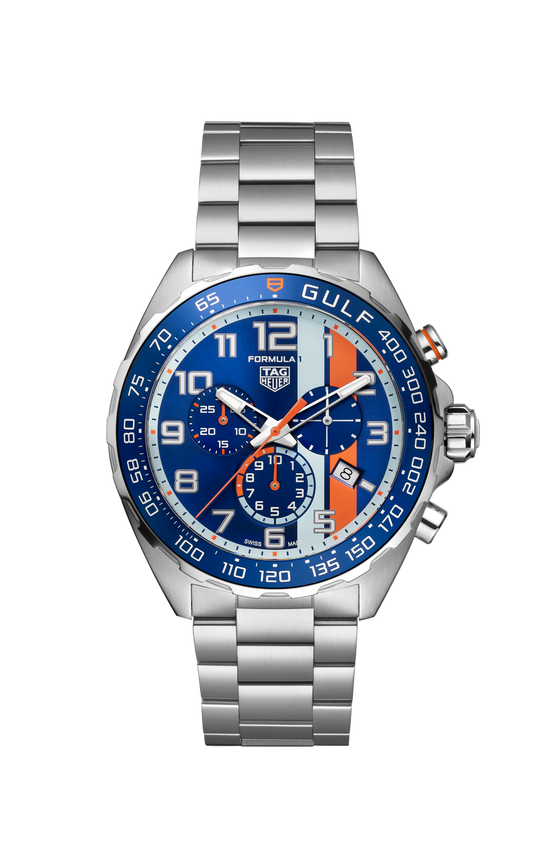 TAG Heuer Formula 1 Chronograph x Gulf, Stainless Steel, 43mm, CAZ101AT.BA0842