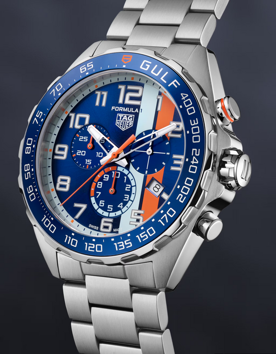 TAG Heuer Formula 1 Chronograph x Gulf, Stainless Steel, 43mm, CAZ101AT.BA0842
