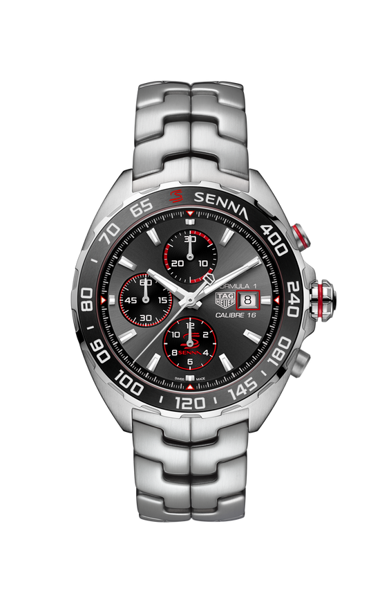 TAG Heuer Formula 1 Chronograph x Senna Special Edition, Stainless Steel and Ceramic, 44mm, CAZ201D.BA0633