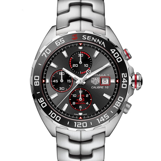 TAG Heuer Formula 1 Chronograph x Senna Special Edition, Stainless Steel and Ceramic, 44mm, CAZ201D.BA0633