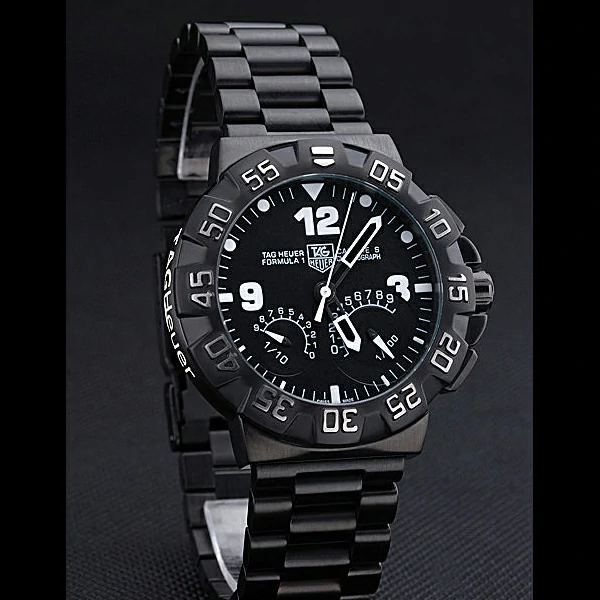 Tag Heuer Formula One Calibre S Black Dial Ion Plated Steinless Steel Bracelet new60193