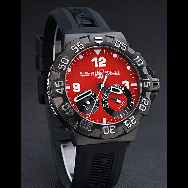 Tag Heuer Formula One Calibre S Red Dial Rubber Bracelet new60179