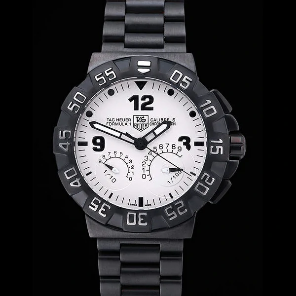 Tag Heuer Formula One Calibre S White Dial Ion Plated Steinless Steel Bracelet new60194