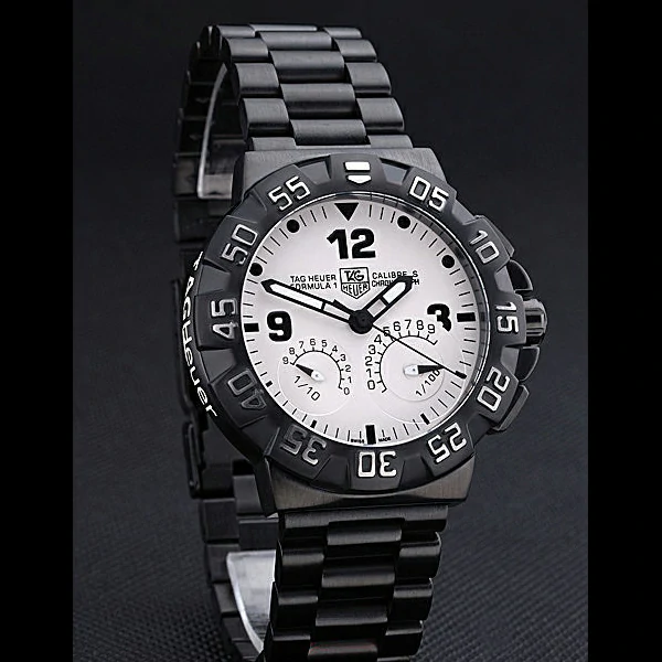 Tag Heuer Formula One Calibre S White Dial Ion Plated Steinless Steel Bracelet new60194