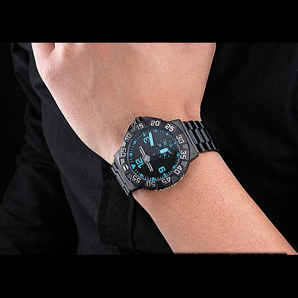 Tag Heuer Formula One Grande Date Black Dial Blue Numerals Ion Plated Steinless Steel Bracelet new60188