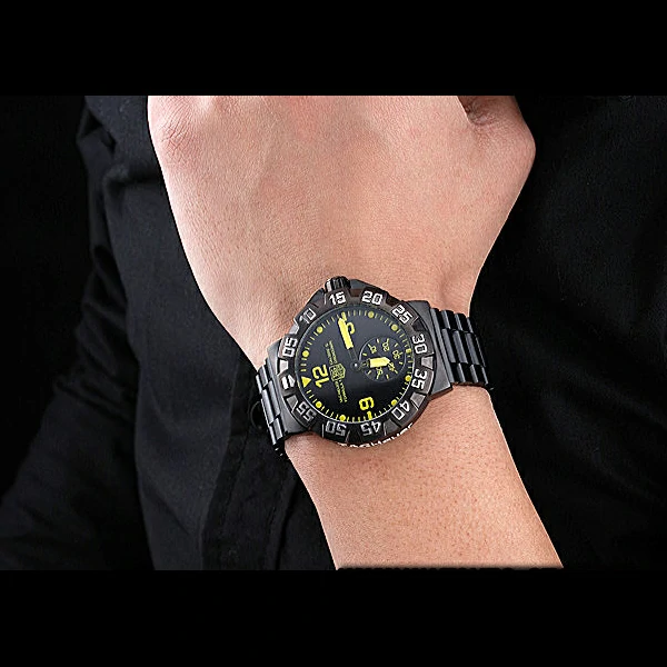 Tag Heuer Formula One Grande Date Black Dial Yellow Numerals Ion Plated Steinless Steel Bracele new60189