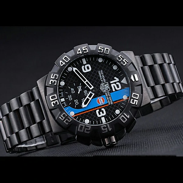 Tag Heuer Formula One Special Gulf Edition Black Dial And Blue Ion Plated Steinless Steel Brace new60184