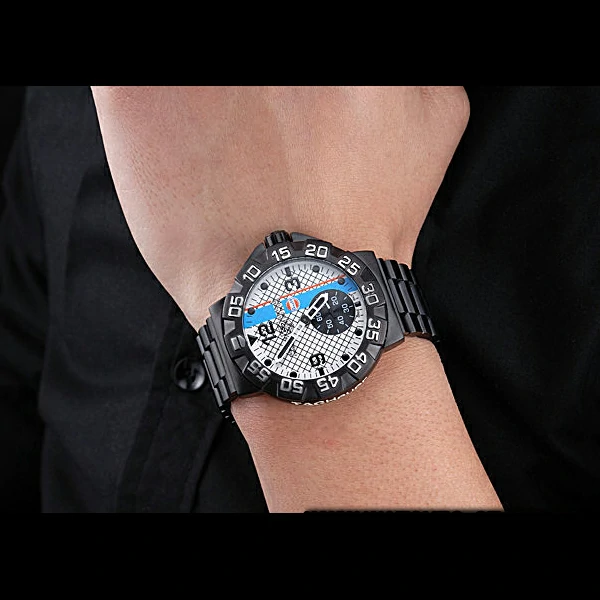 Tag Heuer Formula One Special Gulf Edition White And Blue Dial Ion Plated Steinless Steel Brace new60185